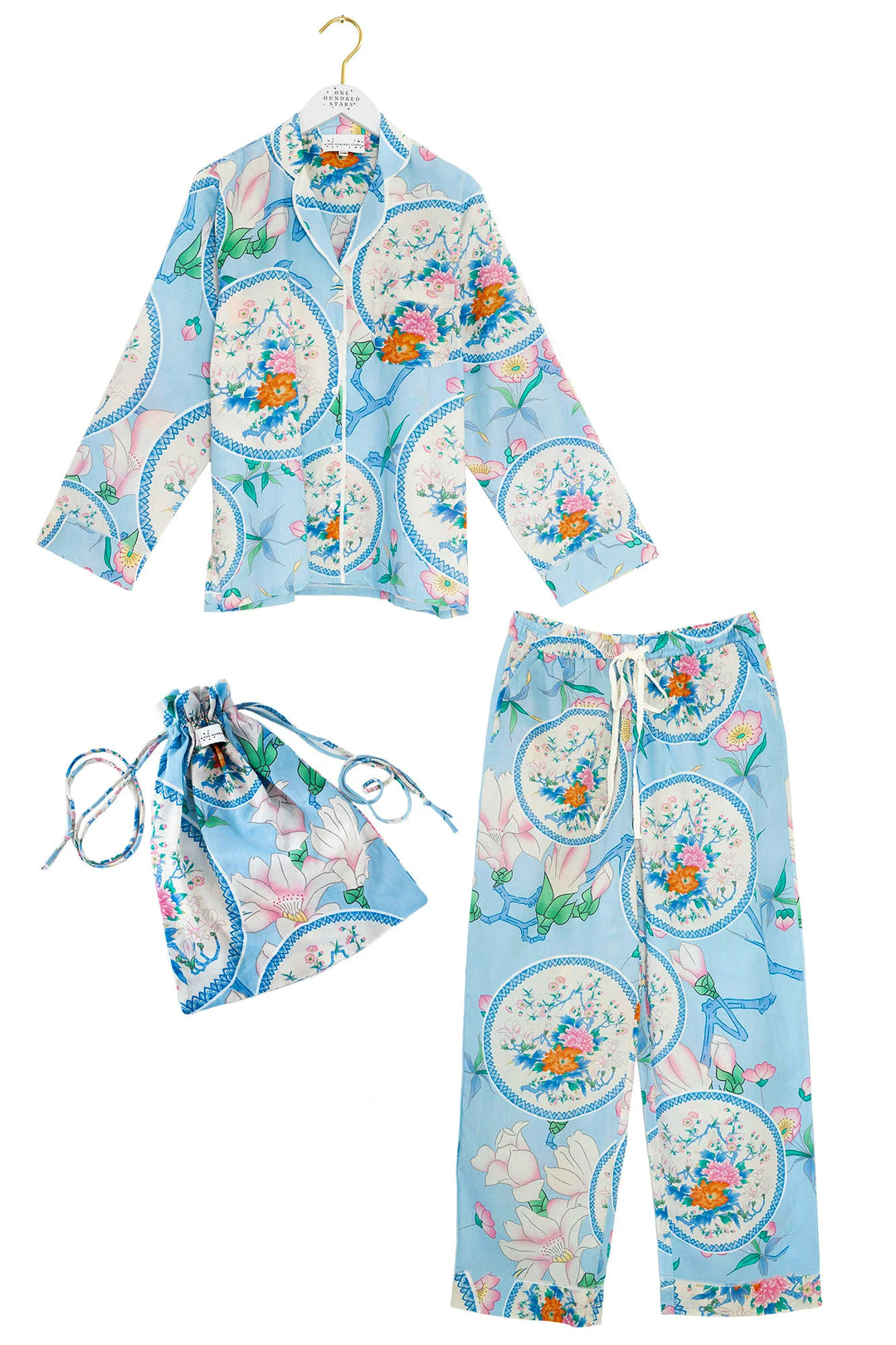 Magnolia Plates Baby Blue Cotton Pyjama Set