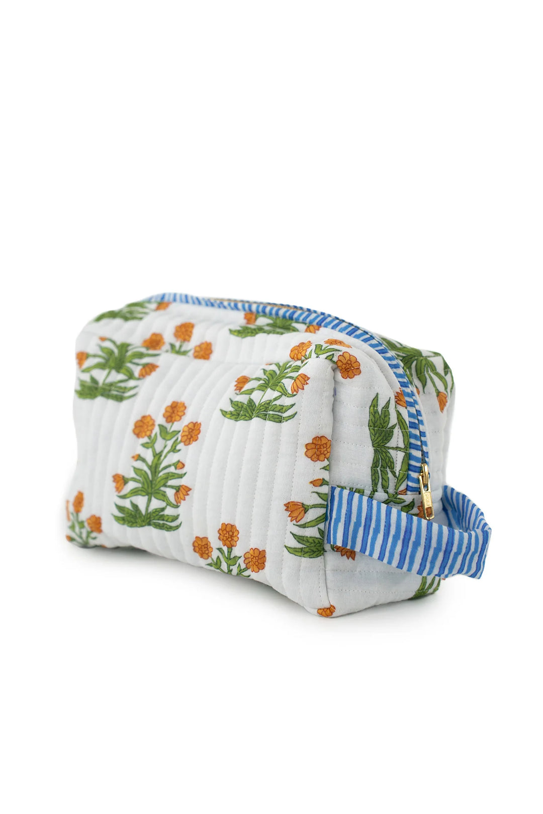 Marigold Check Ivory Cotton Wash Bag