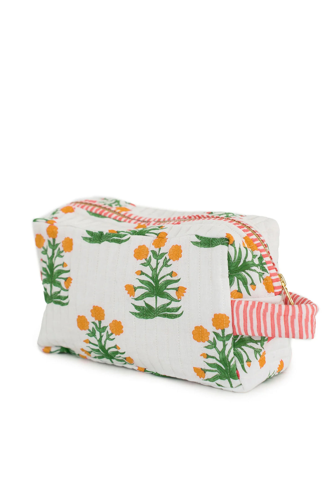 Marigold Check Pink Cotton Wash Bag