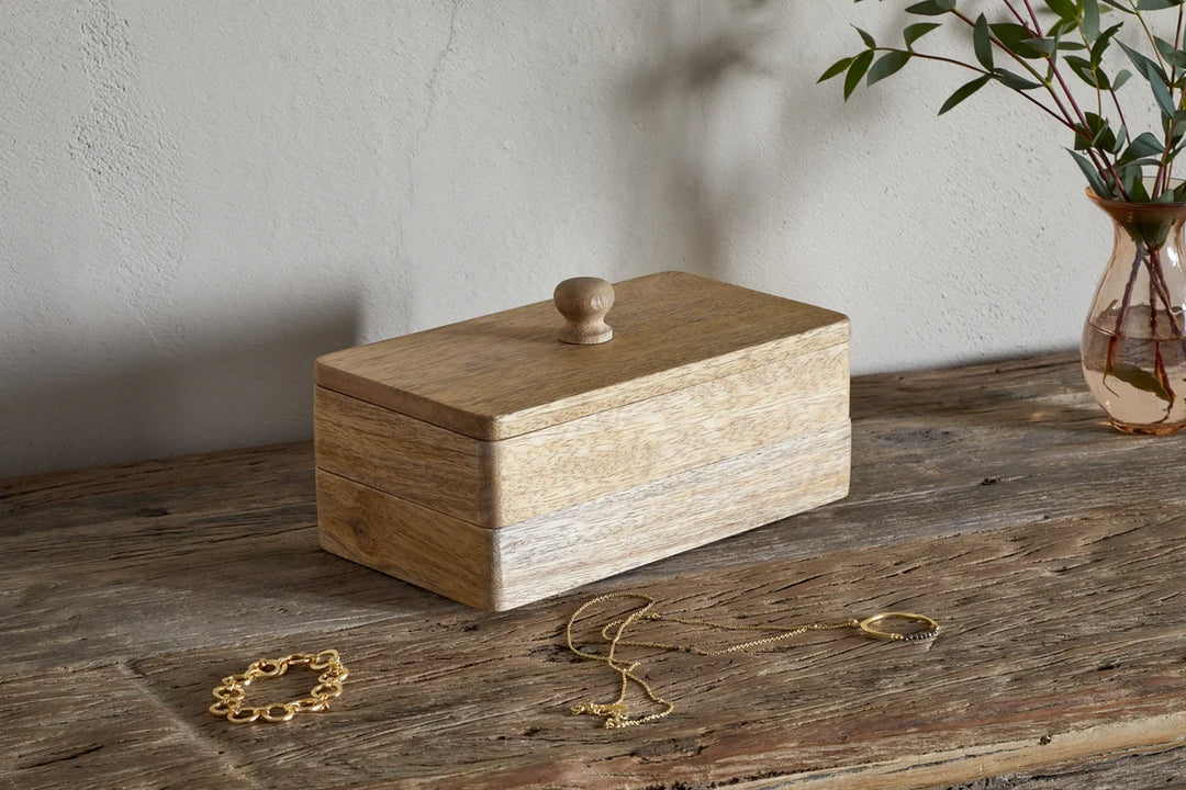 Chanya Mango Wood Jewellery Box - Natural - One Size