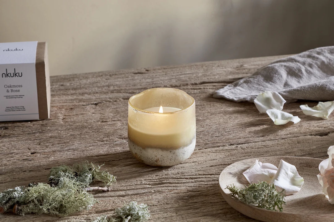 Oakmoss & Rose Scented Candle - Yellow - 1 Wick