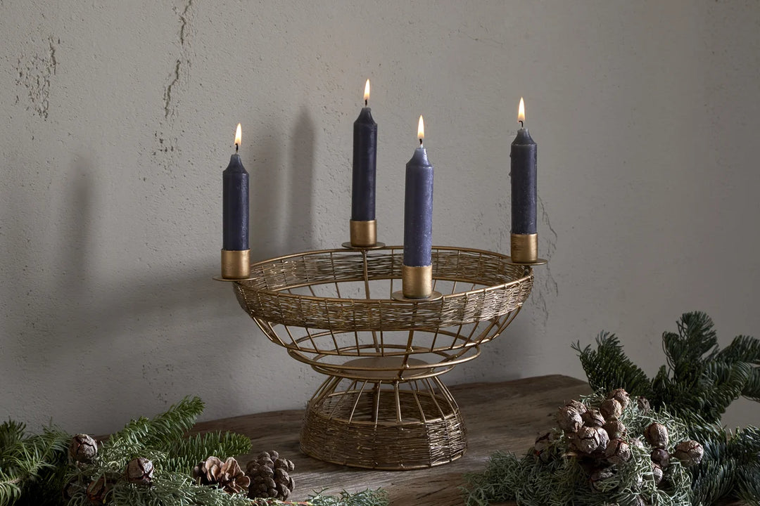 Sangala Candle Holder - Antique Brass - One Size