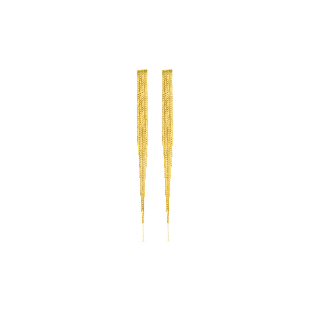 18k Gold Plated Statement Fringe Cascade Earrings