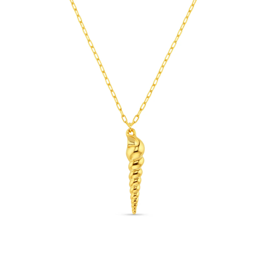 18k Gold Plated Spiral Shell Charm Necklace