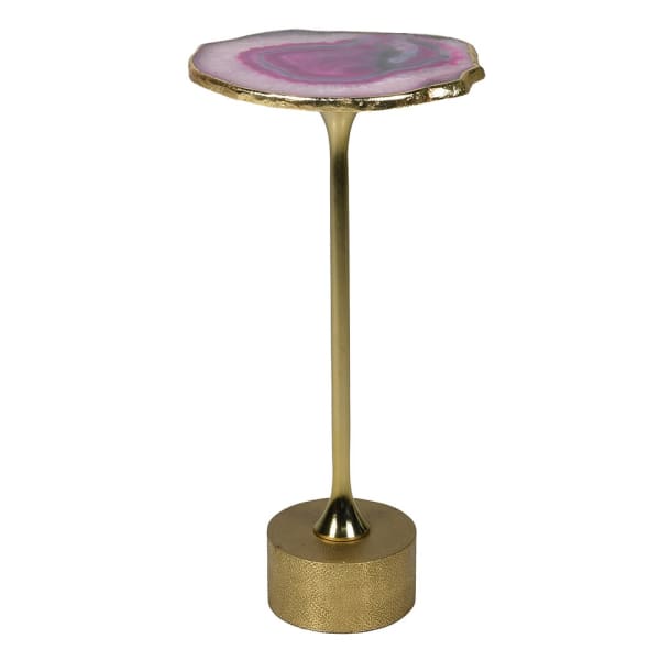 MAGENTA AGATE SIDE TABLE