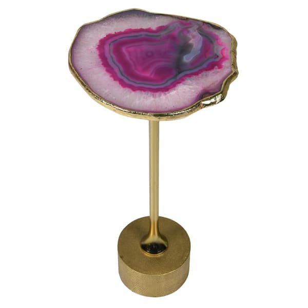 MAGENTA AGATE SIDE TABLE