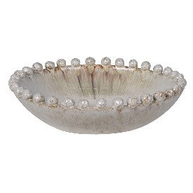 IVORY SLIP BOBBLE EDGE BOWL