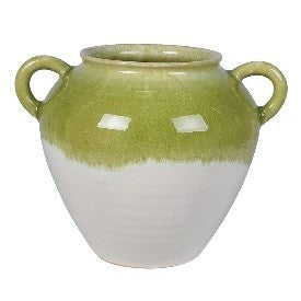 GRN DRIP EFFECT ROUND VASE