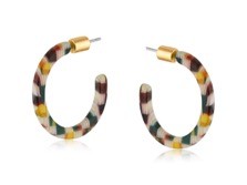 MARIE RESIN SKINNY EARRINGS - Colour:Brown Green