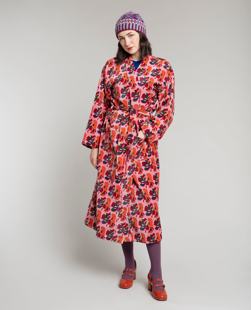 SPLIT PINK Velvet Robe