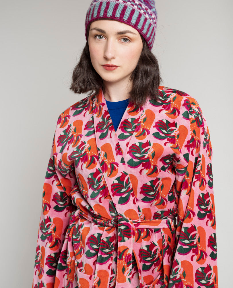 SPLIT PINK Velvet Robe