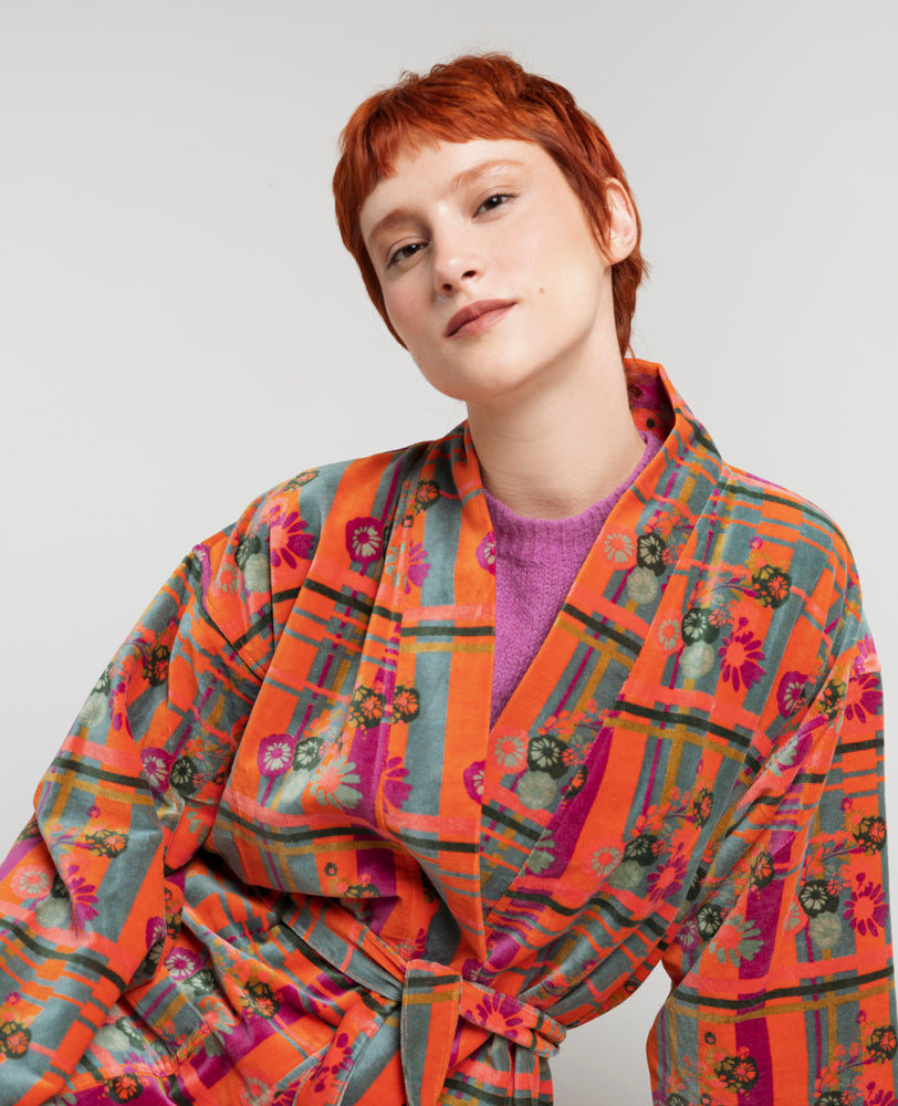 DUNDEE ORANGE Velvet Robe