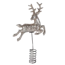 GLITTER DEER TREE TOPPER