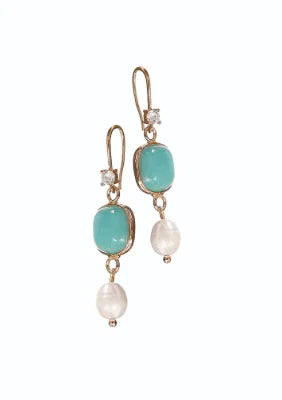 Bounty of The Sea - Worn Gold W/Turq/Pearl/Crystal