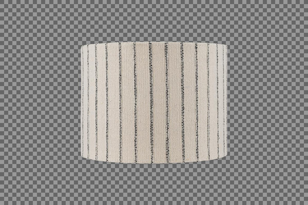 Sanja Cotton Stripe Lampshade - Off White & Grey - Medium