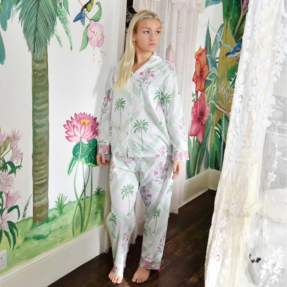 Floral Pink Palms Pyjamas