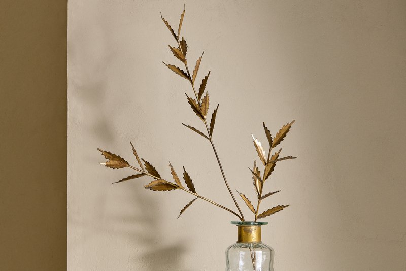 San Stem Leaves - Antique Brass - One Size
