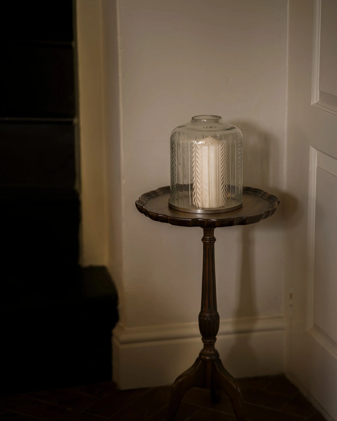 Handblown Candle Dome - Large, Scandi Stripe
