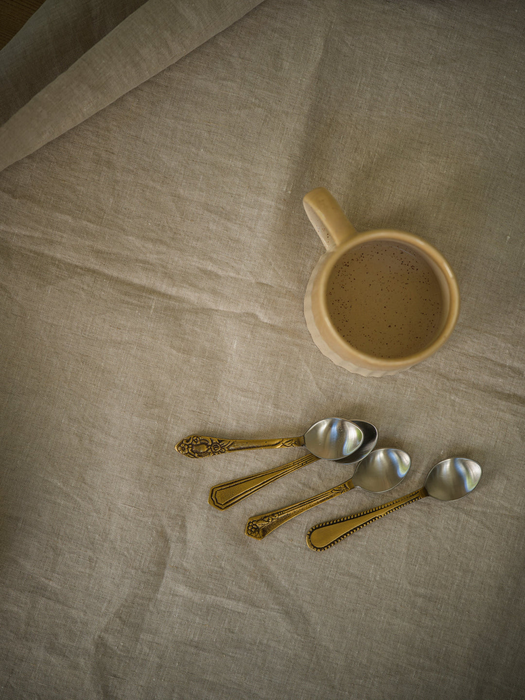Antique Brass Set of 4 teaspoons