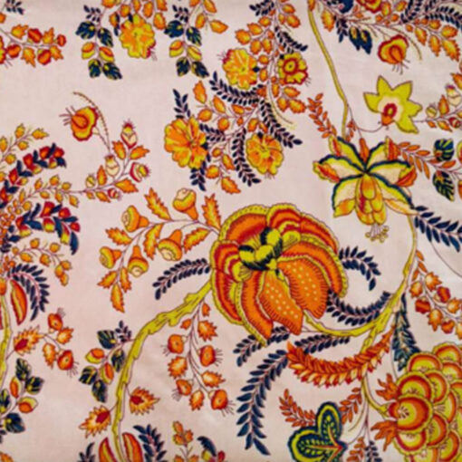 Soft Peach Floral Print Dressing Gown With Satin Lining