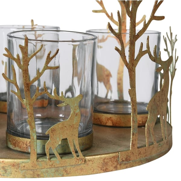 SML GOLD R/DEER C/HOLDER