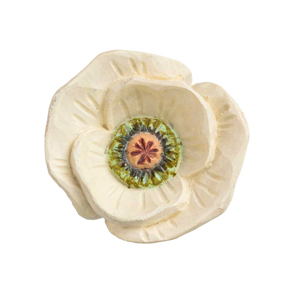 Cabinet Knob – White Poppy