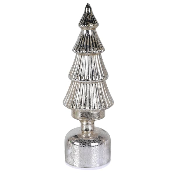 S SILVER LED ROTATING TREE