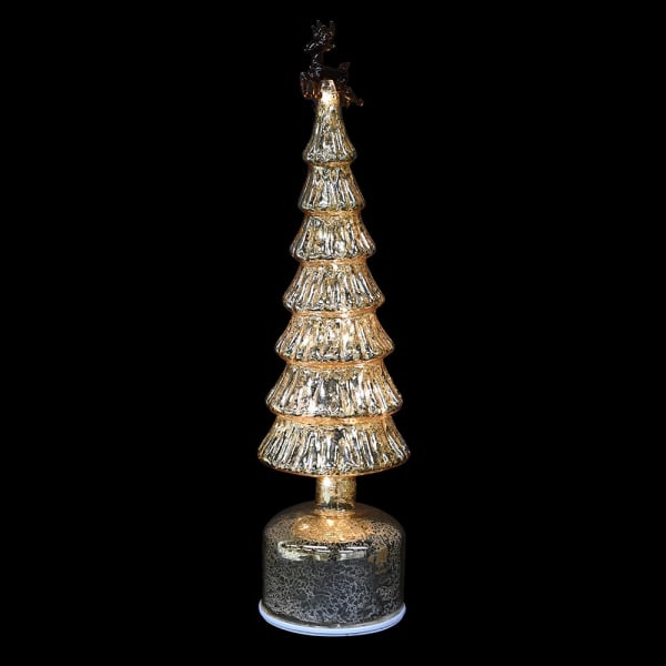 GOLD LIT SPIN R/DEER TREE