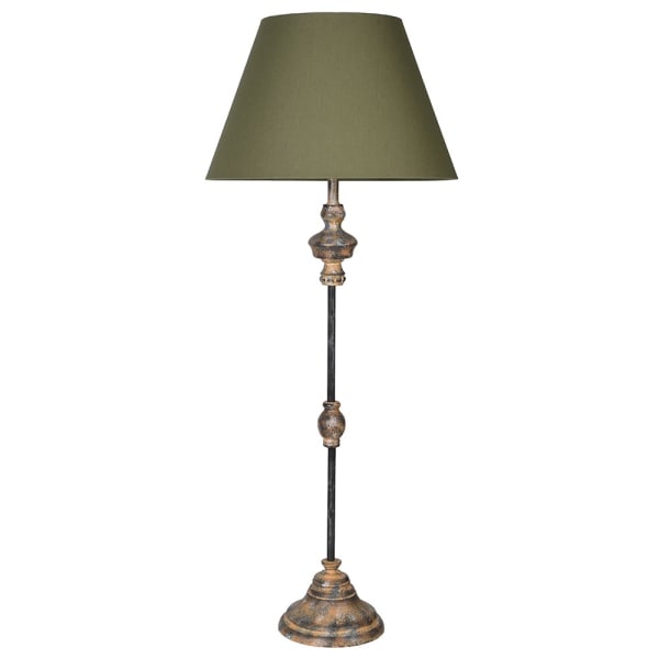 Tall Stem Table Lamp with Cotton Shade