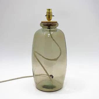 Martos Recycled Glass Lamp 41cm: Black/Copper / Moss Green