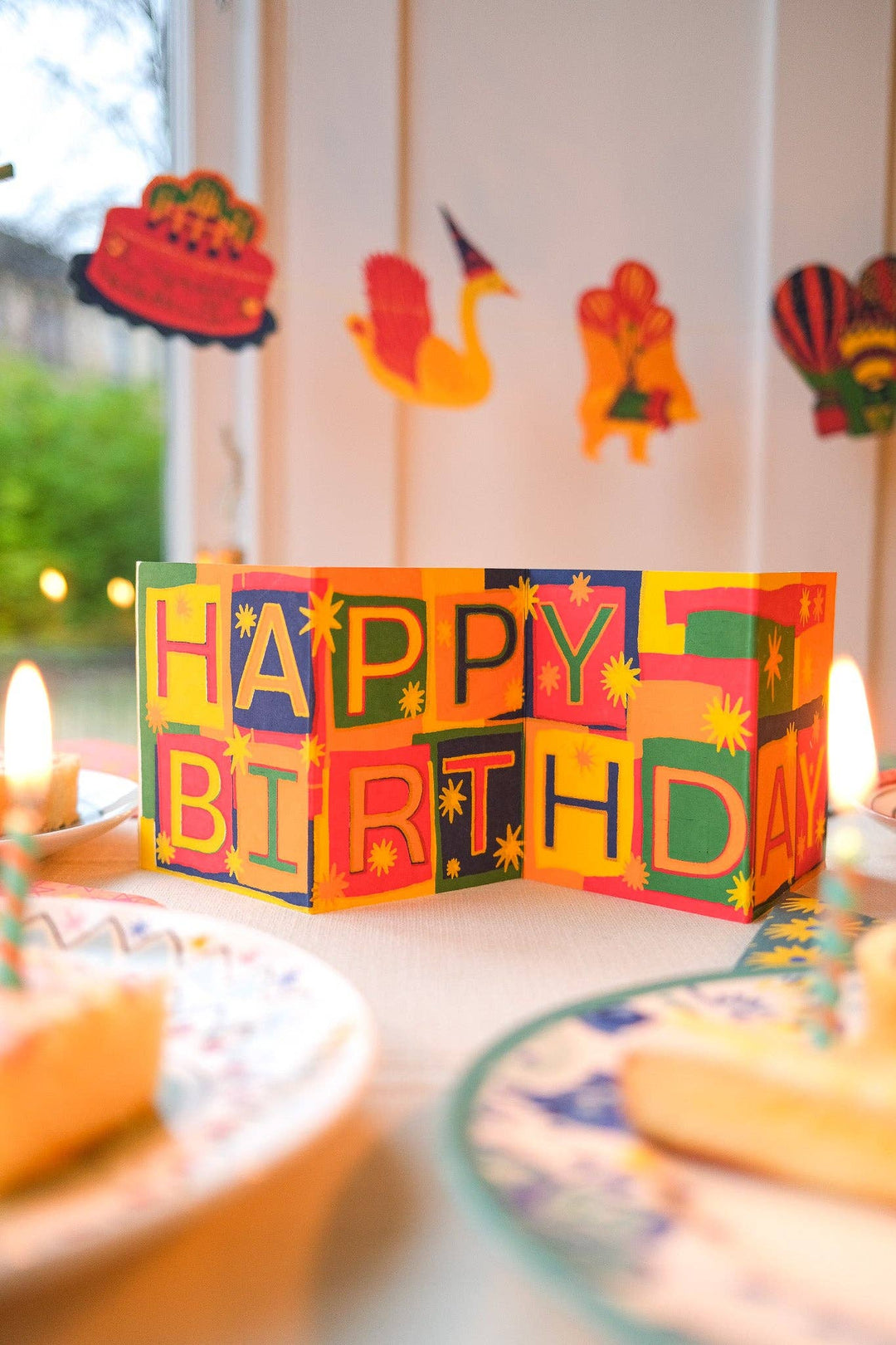UK/EU: Happy Birthday Concertina Greeting Card