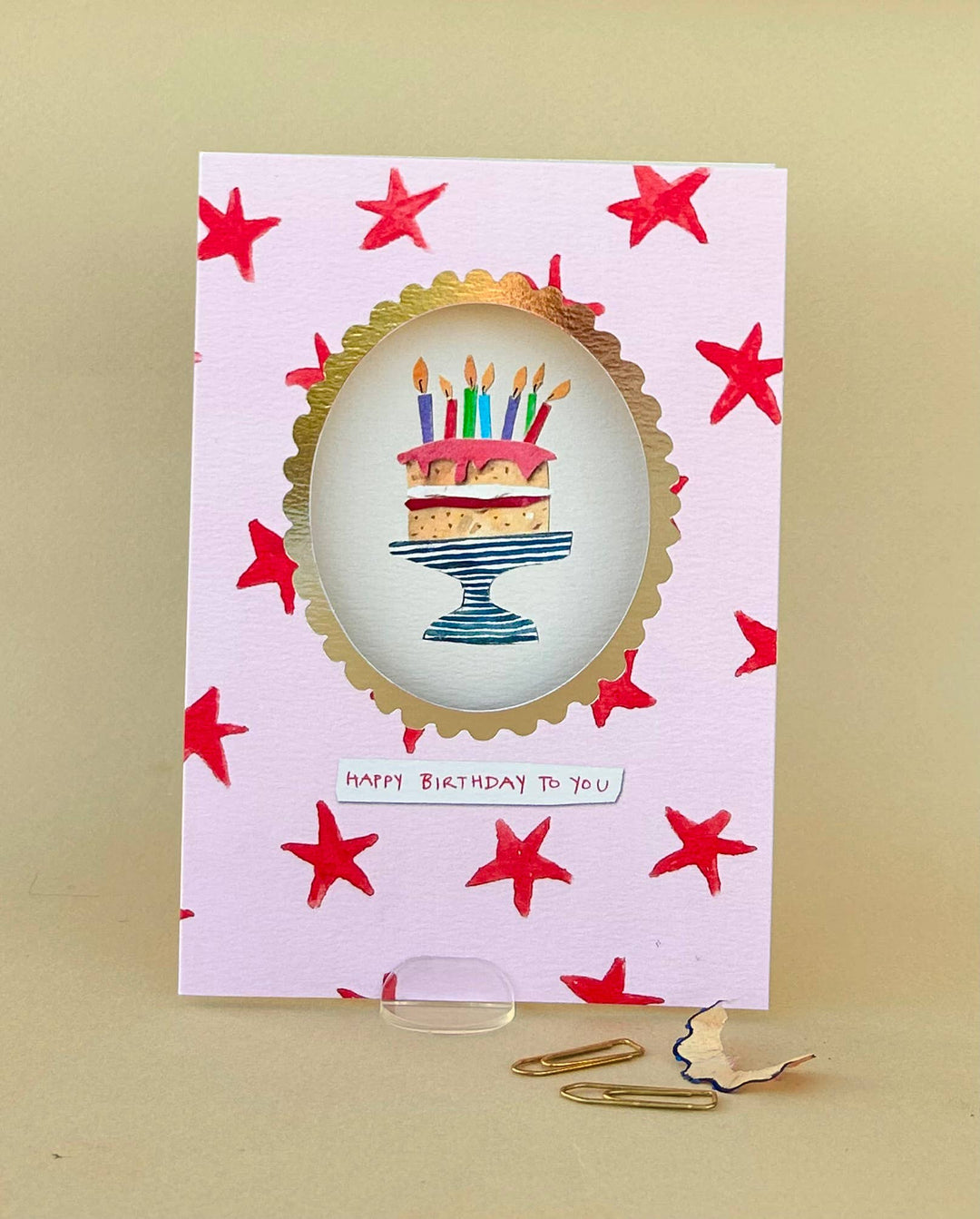 ' Happy Birthday Cake' Greetings Card FP3618