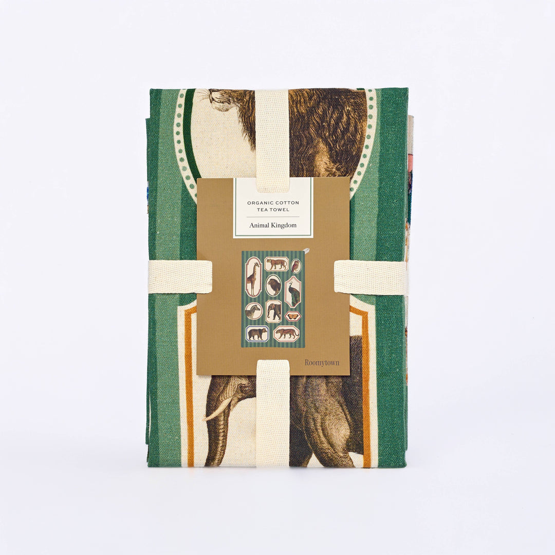 Organic Cotton Single Tea Towel - Animal Kingdom