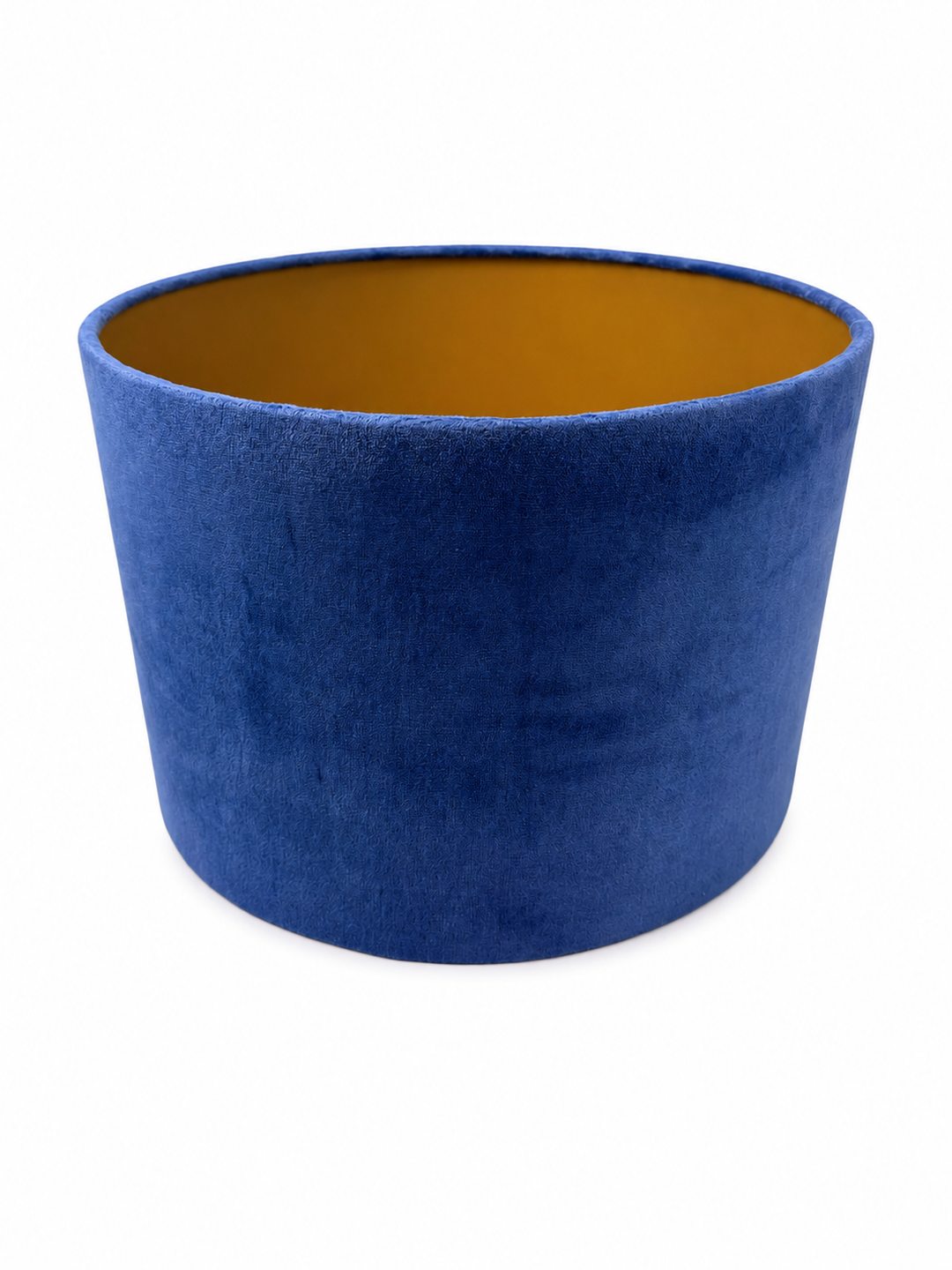 Indigo Velvet Cylinder Shade W/ Gold Inner Lining