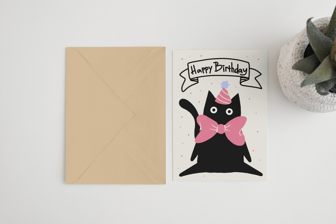 Happy Birthday A6/5x7 card: Card Clasp (Plastic Free) / 5x7