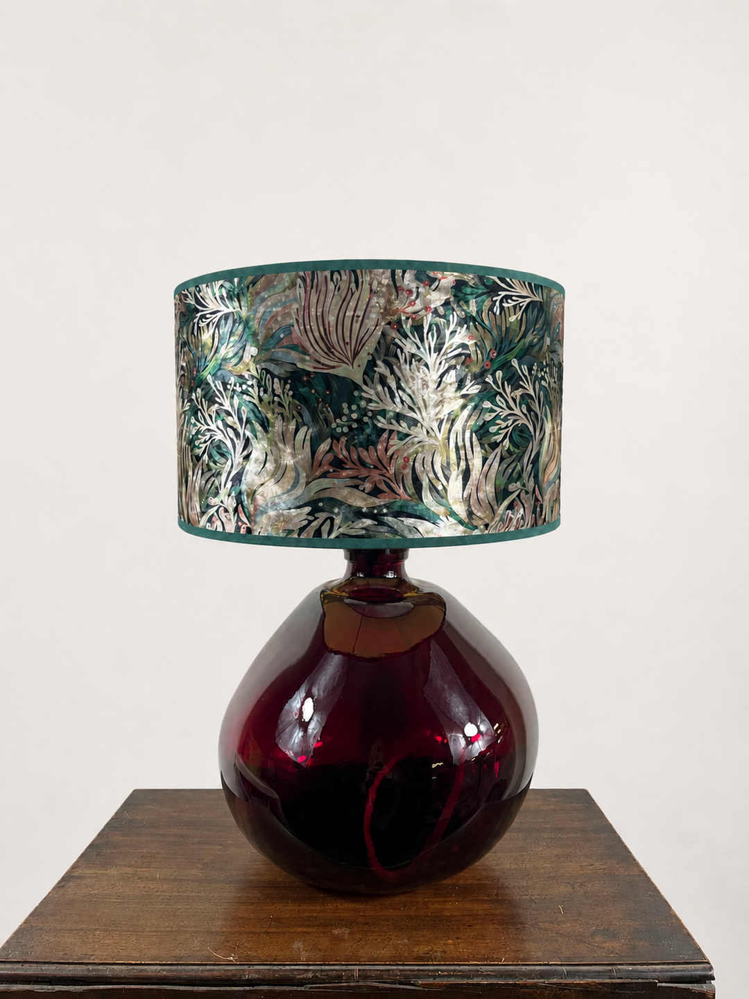 Simplicity Recycled Glass Lamp 39cm: Amber / Smoke