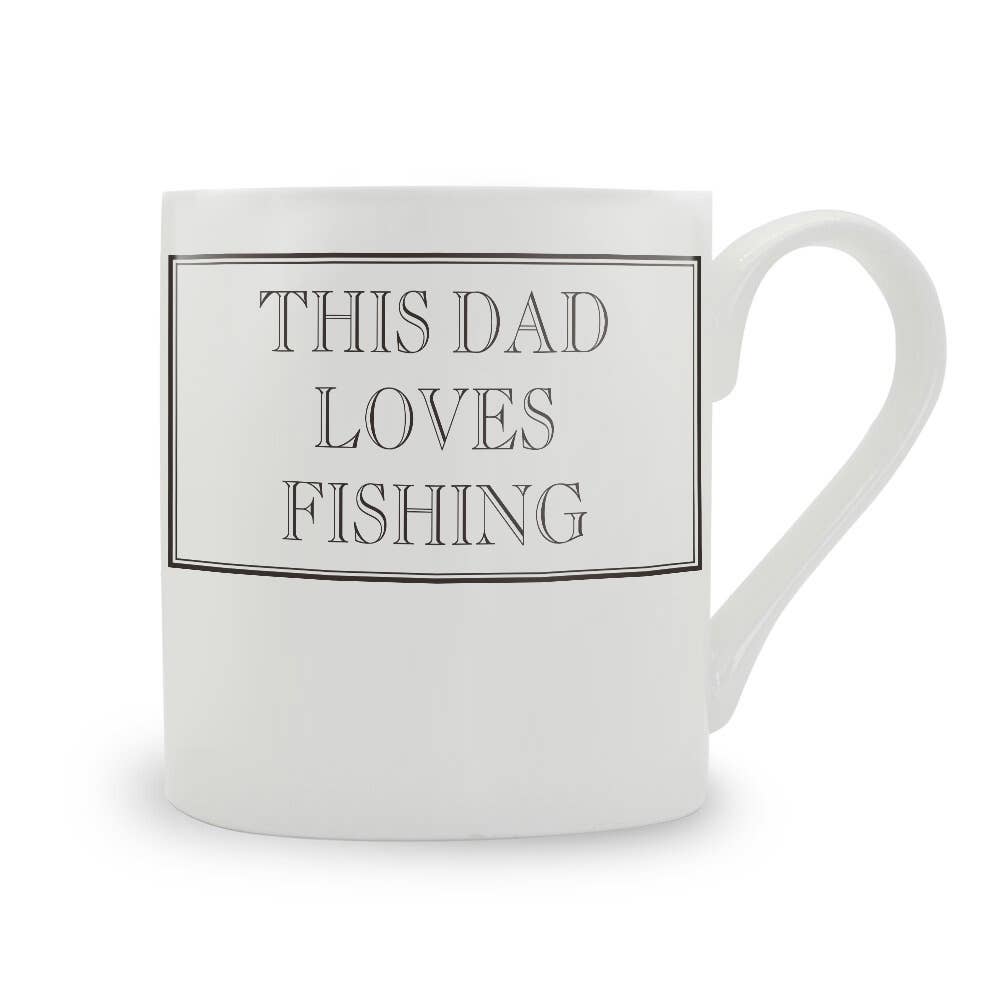 This Dad Loves Fishing Bone China Mug: Blue / Large