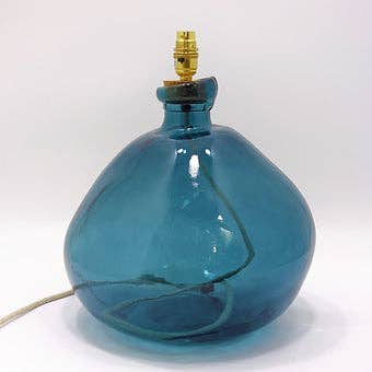 Simplicity Recycled Glass Lamp 39cm: Amber / Smoke