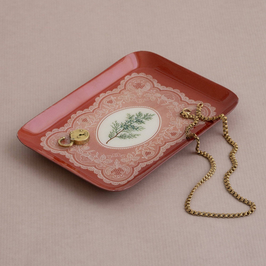 Rectangular Enamel Tray - Juniper Lace