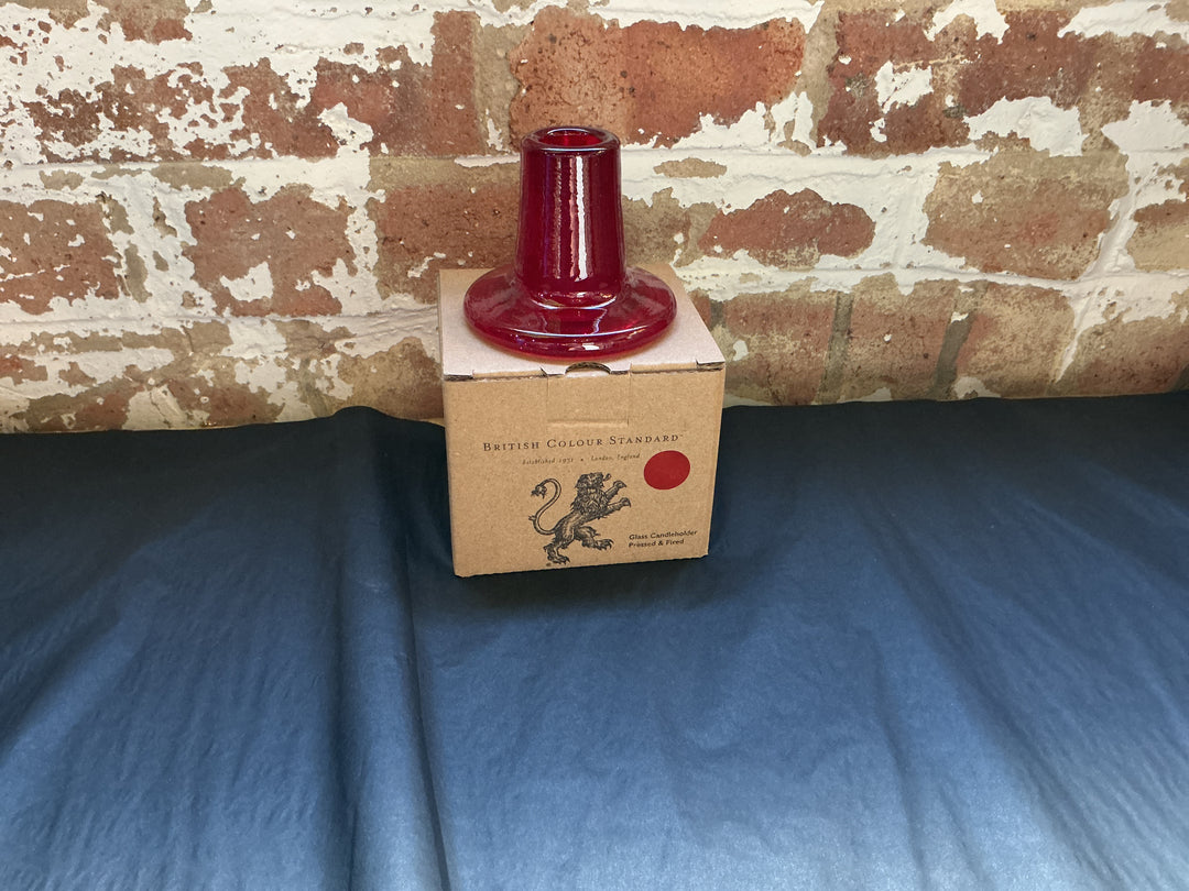 Glass Candleholder in Guardsman Red -