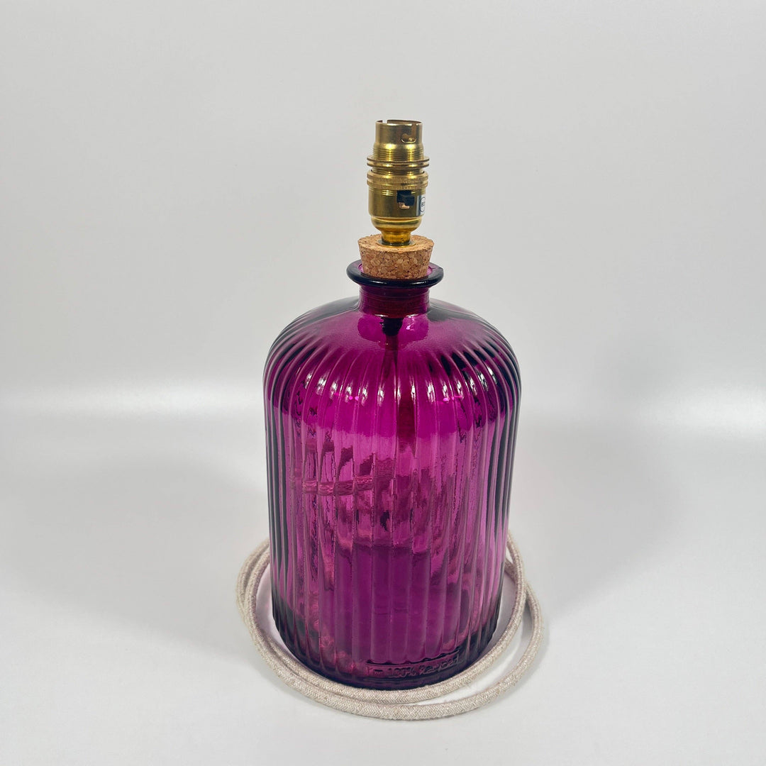 Recycled Glass Apothecary Lamp 29cm: Gold / Natural Green