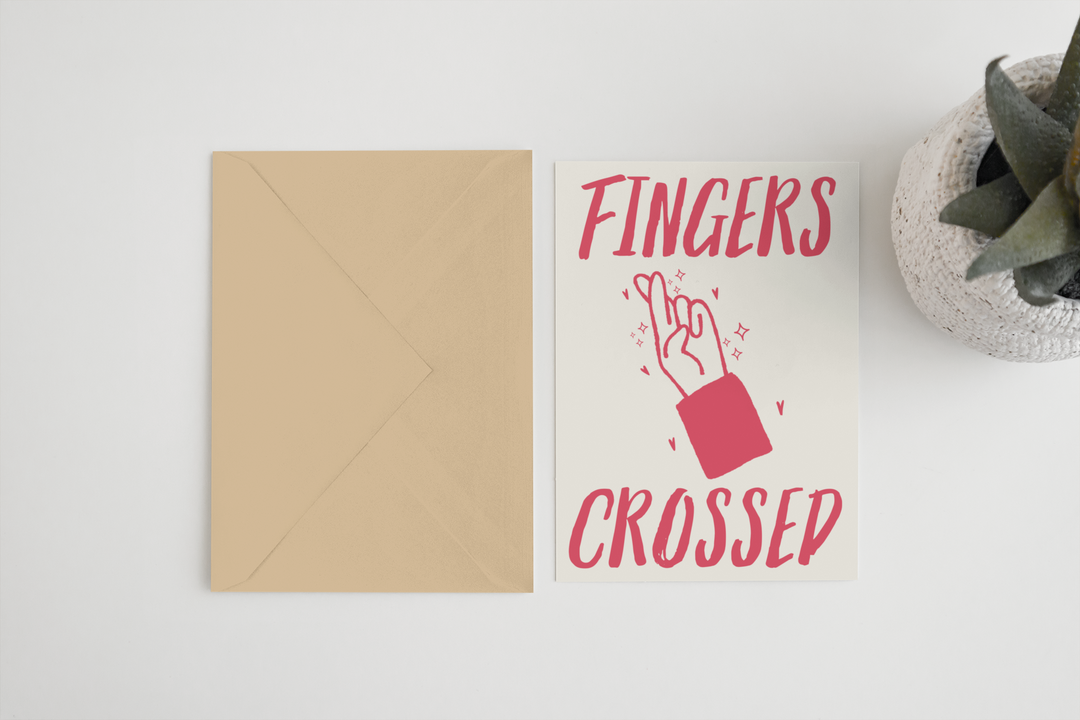 Fingers Crossed A6/5x7 card: Card Clasp (Plastic Free) / 5x7