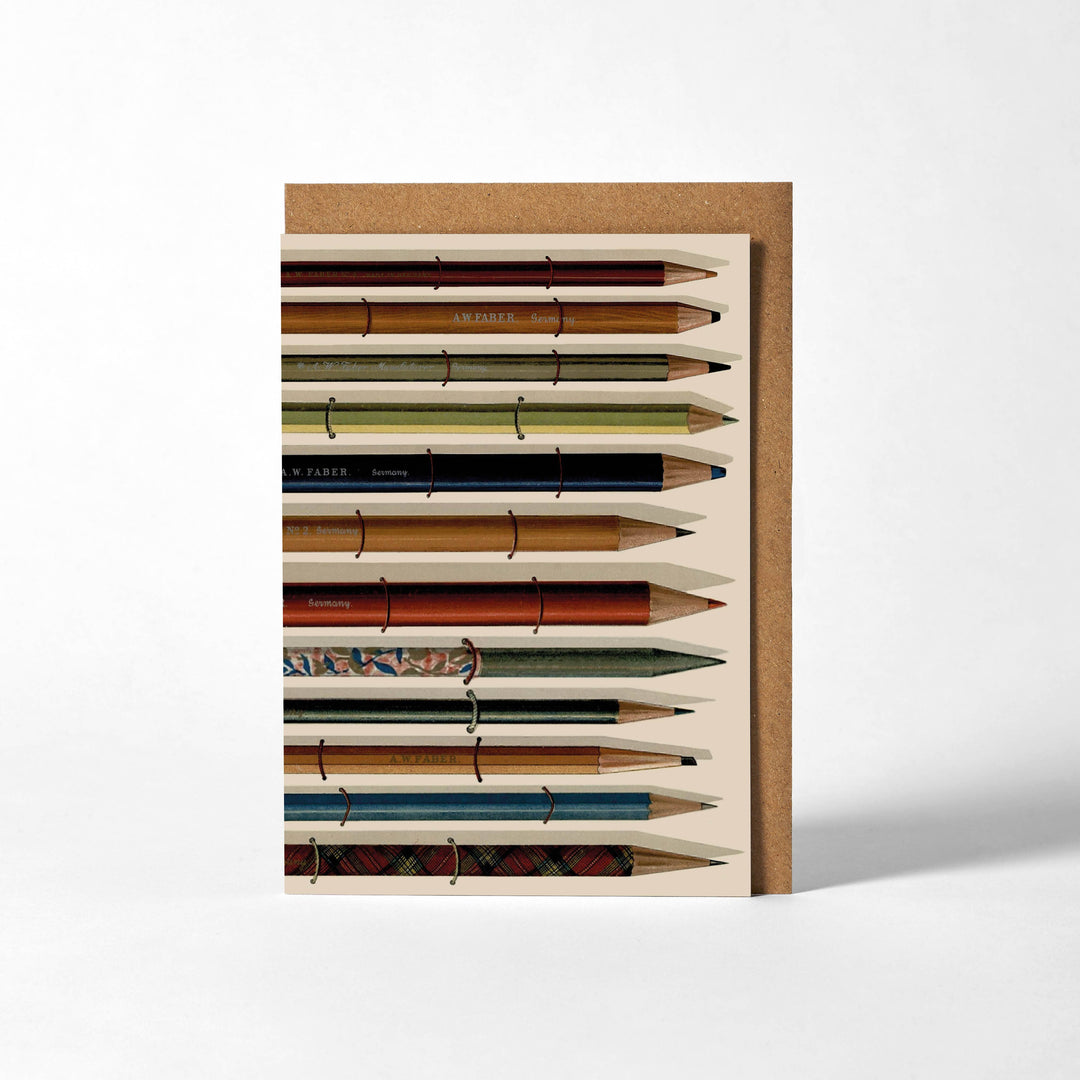 Greetings Card - Vintage Pencils