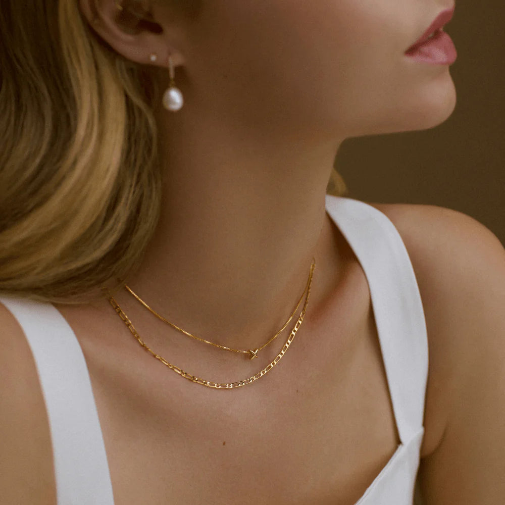 Mini Cross Fine Collar Necklace 15"