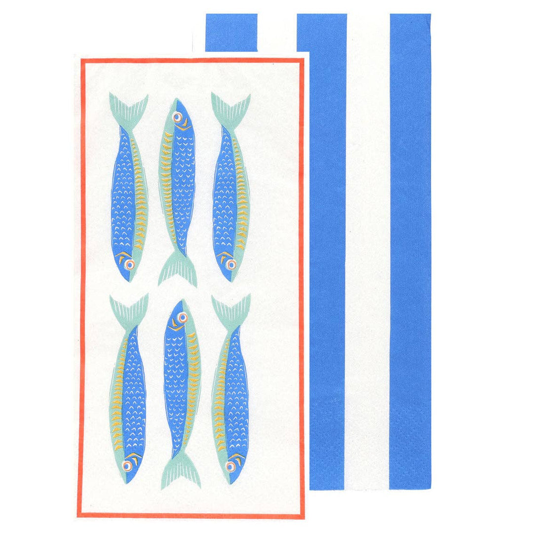 Fish Long Lunch Paper Napkins - 16 Pack | Everyday |