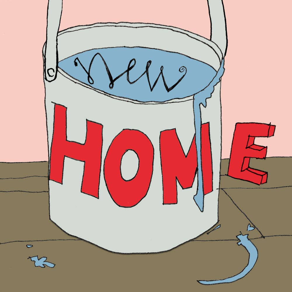 'New Home Paint Pot' Greetings Card , FP214