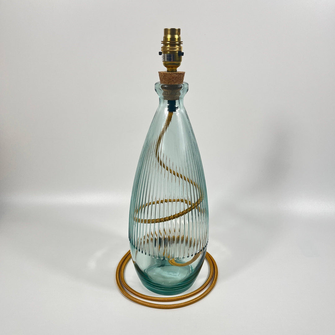 Recycled Glass 42cm Terrassa Lamp: Royal Blue / Marine Blue