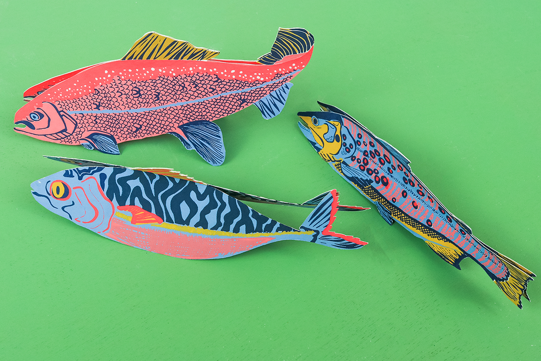 UK/EU: Trout Greeting Card : C5