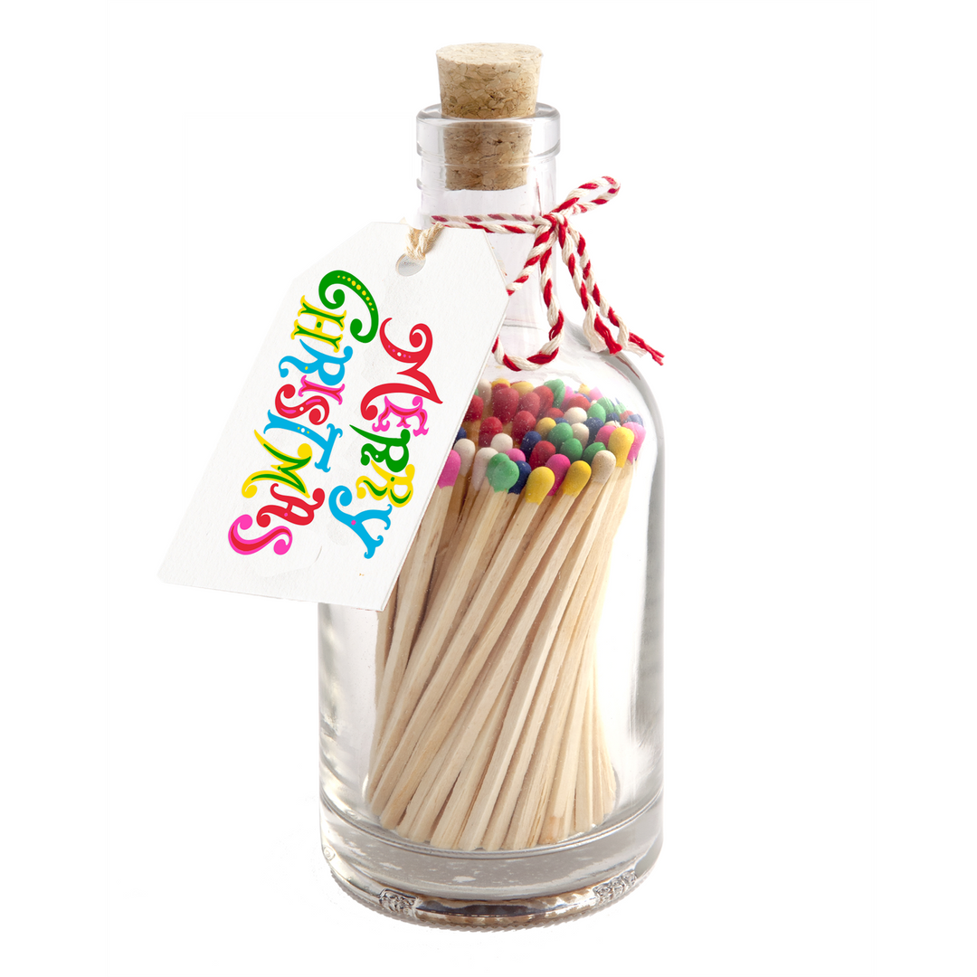 Colourful | Glass Bottle - Christmas Safety Matches 🎄