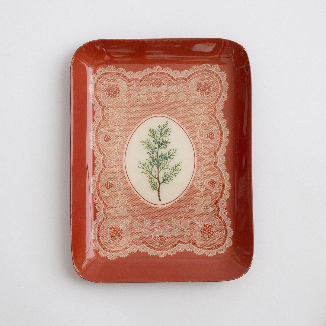 Rectangular Enamel Tray - Juniper Lace